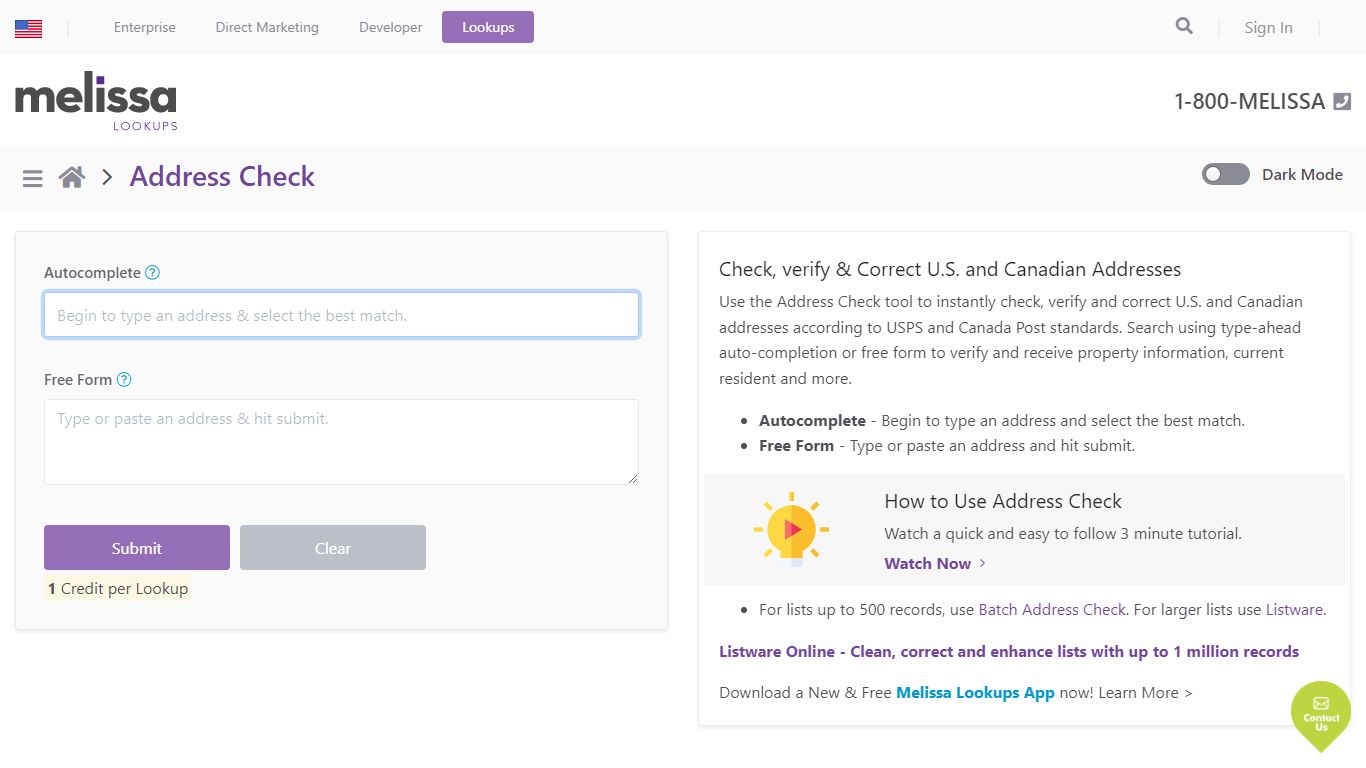 Address Check Tool - Address Lookup | Melissa Lookups